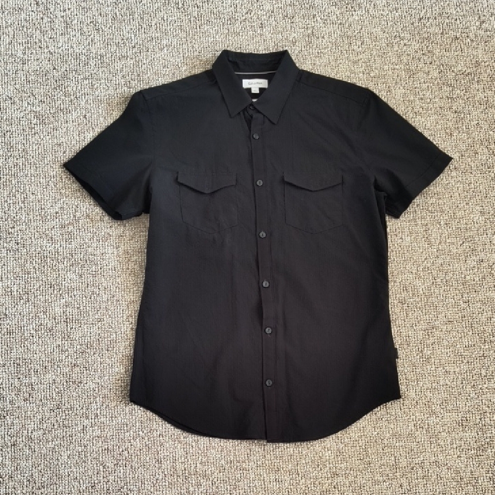 Calvin Klein Black Short Sleeve Men's Shirt, Size Small